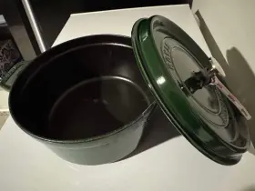 Staub 872078006587 Cast Iron Dutch Oven 5 Quart Round Cocotte Made In France Basil