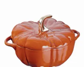 Staub 872078036362 Enamelled Cast Iron Pumpkin Cocotte 24cm / 3.45l - Cinnamon New In Box