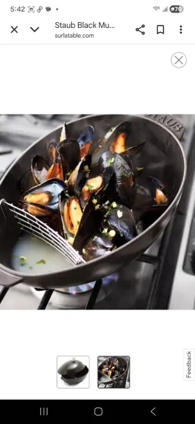Ao142 Staub Ducth Oven Mussel Clam Pot With Lid Without Grate