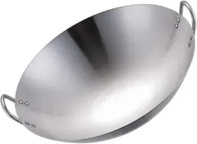 24423217gz83 Stobok Pots Wok Pan 28cm Double Handle Stainless Steel Fry Large Capacit