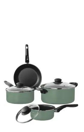 Ms55100124365gs Stovekraft Ltd 7 Piece Nonstick Aluminum Pots And Pans Cookware Set Green
