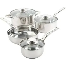 91340.07 Sunbeam Stainless Steel Ansonville Cookware Set 7 Pieces New
