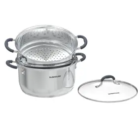 Sunhouse 935259825758 3.3 Quarts Steamer Pots With Lid 2tier Multipurpose Stainless Steel Steaming Pot