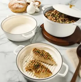 Sur La Table 085081738370 Enameled Cast Iron Stackable Cookware Heavy-duty Grill Pan Open Box