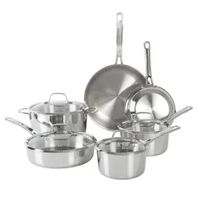 144682.10 Sur La Table Kitchen Essentials Chefs Deck 10 Piece Stainless Steel Non Toxic Pots And Pa