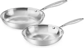 Dyqqkd812-0901 Suteck Stainless Steel Frying Pan Set 2 Piece 8 10 Inch Tri-ply Pans Non Stick