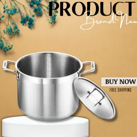 Bkssq8 Swiss New Bakken-swiss Stockpot 8 Quart Brushed Stainless Steel Freeship