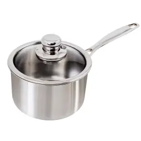 Swiss Diamond 313042121146 Premium Clad 2.1 Quart Stainless Steel Saucepan With Glass Lid-induction