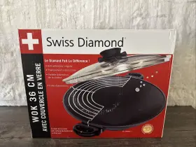 611361 Swiss Diamond Open Box - Hd Wok With Lid And Rack 14 Inch 6.3 Qt