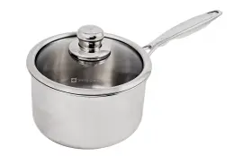 Swiss Diamond 640119213828 Stainless Steel 7 26 Quart Sauce Pan Premium Clad Induction Includes Lid D