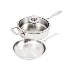 Swiss Diamond 640356922101 Premium Clad 5-ply Stainless Steel 3 Piece Cookware Set With Satin Exterior
