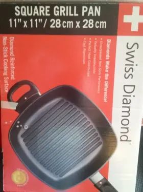 66281 Swiss Diamond Square Grill Pan 11 Inch X Model New In Box With Lid