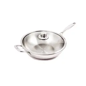 Sdclad31032ic Swiss Diamond Wiss Stainless Steel 7.9 Quart 12.5 Inch Wok Premium Clad Induction Sauce Lid