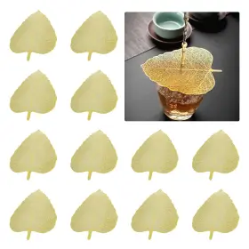 Sel0339 Swthm 24pcs Leaf Stainless Steel Wine Glass Cover Drink Covers Me