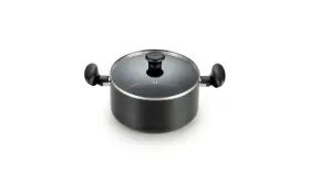 T-fal 032406064379 5 Quart Dutch Oven With Lid Simply Cook Nonstick Cookware Black