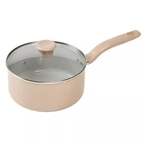 T-fal 032406070974 3 Quart Simply Cook Ceramic Saucepan Beige Tempered Glass Lid Ergonomic Handle
