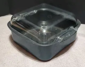 T-fal 032406778269 Non-stick 9 Inch X Square Enamel Health Roaster With Pyrex Glass Cover Euc