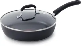 2100086382 T-fal Experience Non Stick Fry Pan With Lid 10 Inch Induction Oven Black