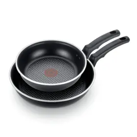 T-fal 214129869107 Cook And Strain Nonstick 2 Piece Fry Pan Cookware Set 9.5 11 Inch Black