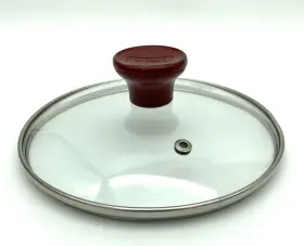 48s-s6 T-fal Glass Replacement 7.25 Inch Pot Pan Lid 7 Inner Rim Vented Red Knob