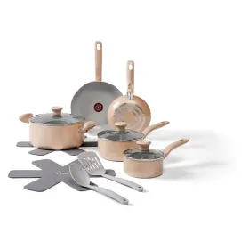 90783134 T-fal 12pc Simply Cook Ceramic Cookware Set Beige