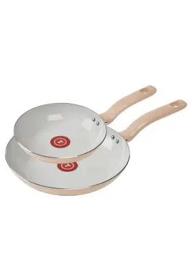 90783162 T-fal 2pk Simply Cook Ceramic Fry Pan Beige