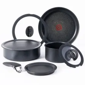 90954881 T-fal 8pc Ingenio Expertise Nonstick Cookware Set Black Detachable Handle