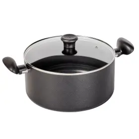 94444903 T-fal Simply Cook 8.5 Quart Nonstick Wide Stock Pot With Lid Black