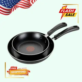 B242s274 T-fal Hot Sale Essentials 2-pc. Frypan Set Black Model New