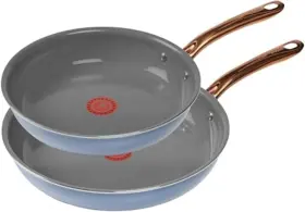 C495s263 T-fal Preserve Ceramic Nonstick Frying Pan 2-pc Set 8.5 Inch And 11 Oven Broiler Blue