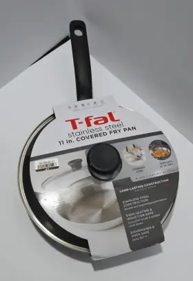 T-fal Lpm-s0817 T-fal 11in Stainless Steel Covered Frying Pan With Lid Induction Oven Safe
