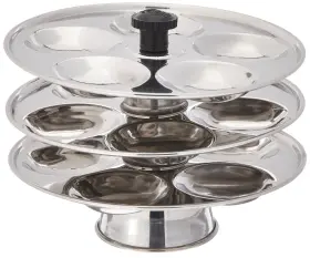 T Tabakh 680140564572 3-rack Stainless Steel Baby Mini Idli Stand Makes 15 Idlys Small
