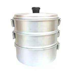 T Tabakh 737078038412 Aluminium Momos Steamer No 10 Capacity 2.735 Litrs Having Three Tier Lbh 202