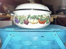 Tabletops Unlimited 048552953689 Vtg Philippe Richard Kensington Garden 5 Quart Dutch Oven Porcelain-ceramic New