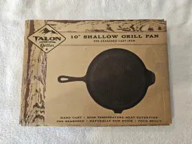 Talon 850049797566 Cast Iron Cookware 10 Inch Shallow Fry Pan Pre Seasoned Ready To Use Nib