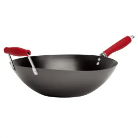 Tasty 741393490770 Carbon Steel Non-stick Stir Fry Pan/wok 14 Inch Red