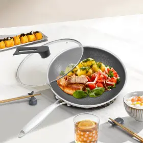 Tbvechi 747495421506 Honeycomb Wok Stainless Steel Cooking Frying Pan Stir-fry 32 8.5cm