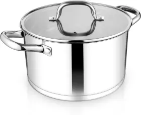 Teamfar 705353370779 6 Quart Stainless Steel Stock Pot Tri-ply Base For Pasta And Soup