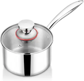 Teamfar 711181416343 1 Quart Saucepan With Lid Stainless Steel Tri-ply Small Cooking Pot Sauce M