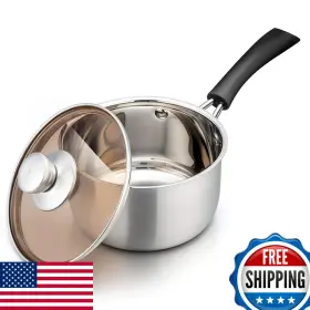 Teamfar B08614tnjq Saucepan Lid 2 Quart Sauce Cooking Pot Milk Pan Stainless Steel