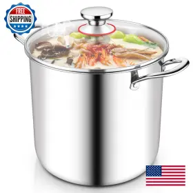 Teamfar B0cl94zt1d 12 Quart Stock Pot Stainless Steel Tri-ply Stockpot Large Pasta Soup