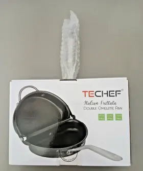 Techef 805651003156 - Italian Frittata Double Omelette Pan Black New In Box