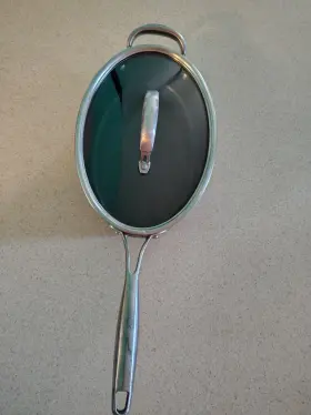 000382 Technique Techique Pan 5.5 By 8 Inch Hard Anodized Nonstick Usa Oval With Lid Pre-owned