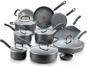 2100085269 Tefal T-fal Ultimate Hard Anodized Nonstick Cookware Set 17 Piece 17-piece Black
