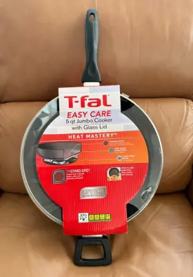 B0498264 Tefal T-fal Easy Care Nonstick Cookware Jumbo Cooker 5 Quart Grey - Free Shipping