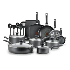 B087skdw Tefal T-fal Easy Care 20-piece Nonstick Cookware Set Thermospot - Gray