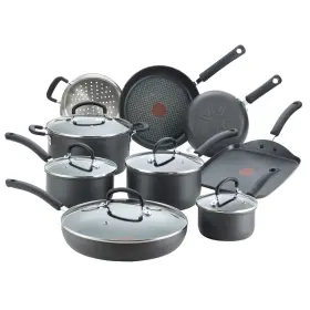E765se73 Tefal T-fal Ultimate Hard Anodized Non-stick 14 Piece Cookware Set Black