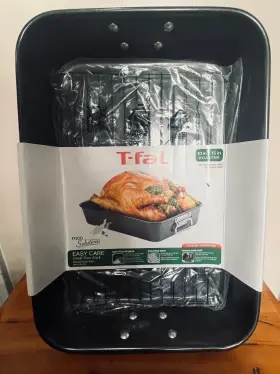 J0759064 Tefal T-fal 10 Inch X 15 Easy Care Total Non-stick Roaster Pan Removable Rack New