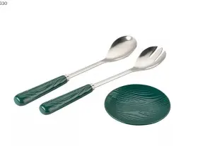 K98330 Temp-tations Woodland Set Of 2 Utensils With Spoon Rest Emerald