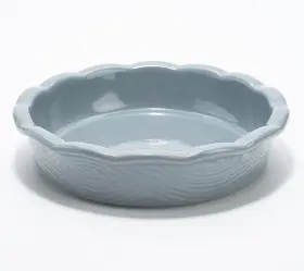 K50754 Temptations K50378 Temp-tations Woodland Ruffled Edge 9 Inch Pie Plate Gray